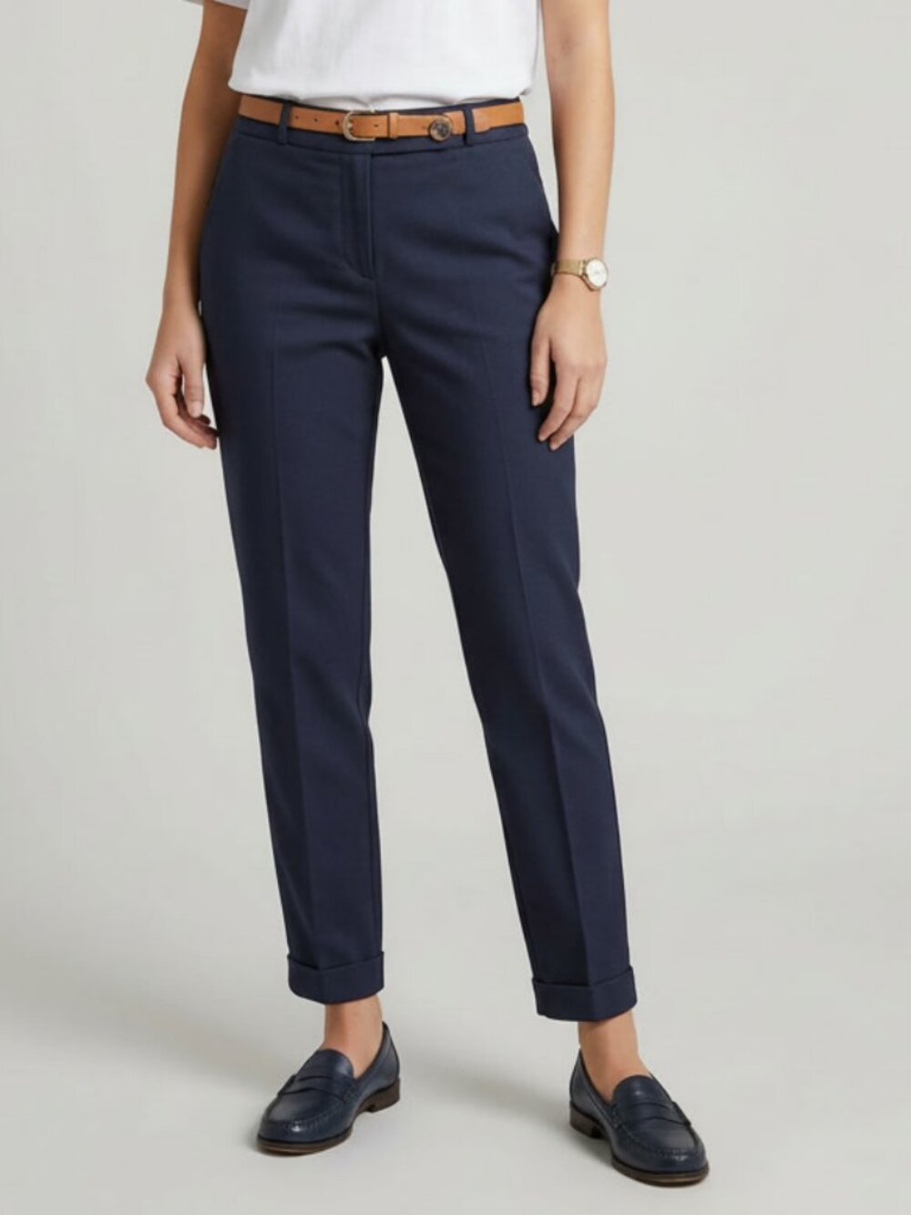 Brooks Brothers Red Fleece Brand Linen/Cotton Office Pants Navy Blue Size 2
